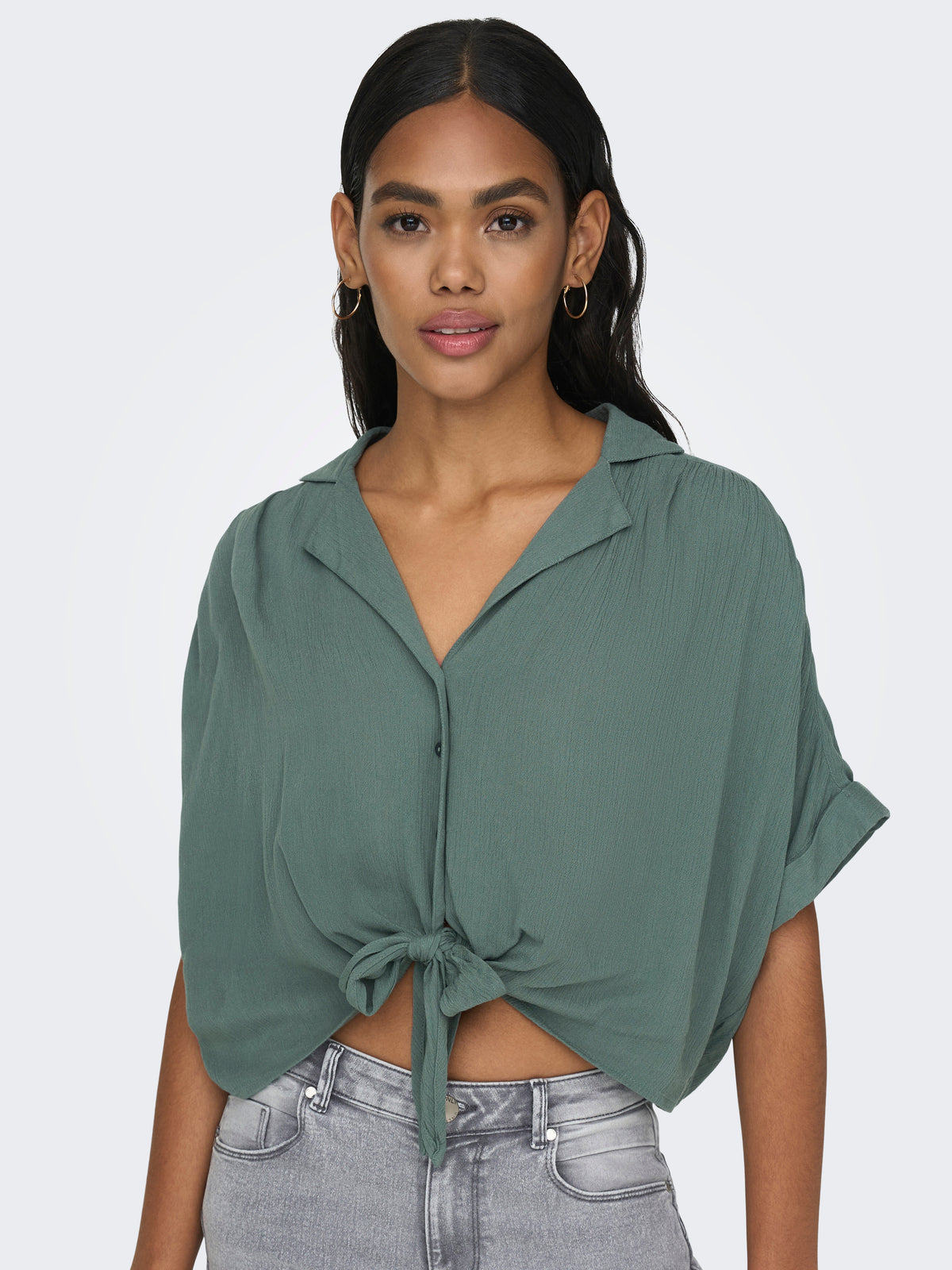 ONLPAULA LIFE S/S TIE SHIRT WVN NOOS