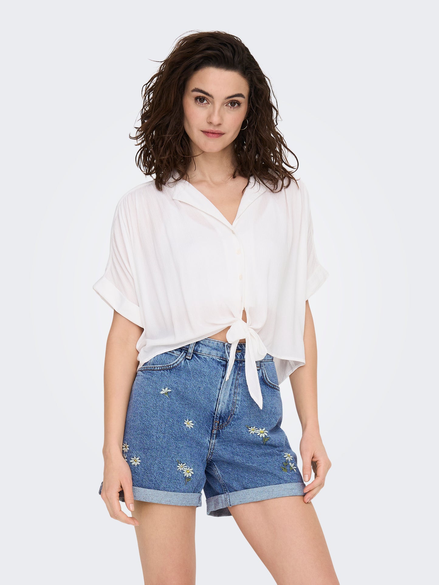 ONLPAULA LIFE S/S TIE SHIRT WVN NOOS