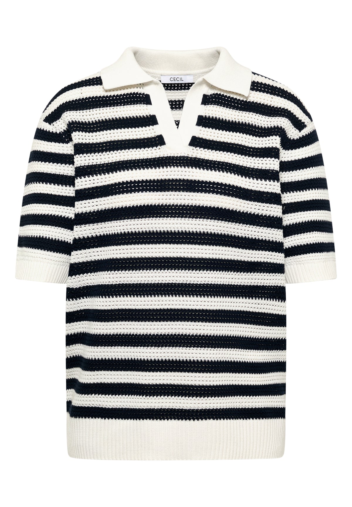 Kurzarm Poloshirt in Crochet-Qualität