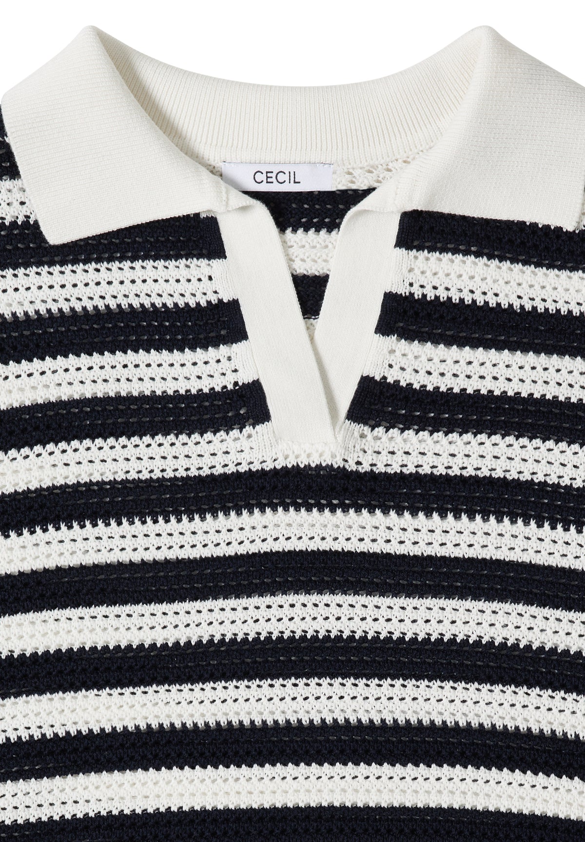 Kurzarm Poloshirt in Crochet-Qualität