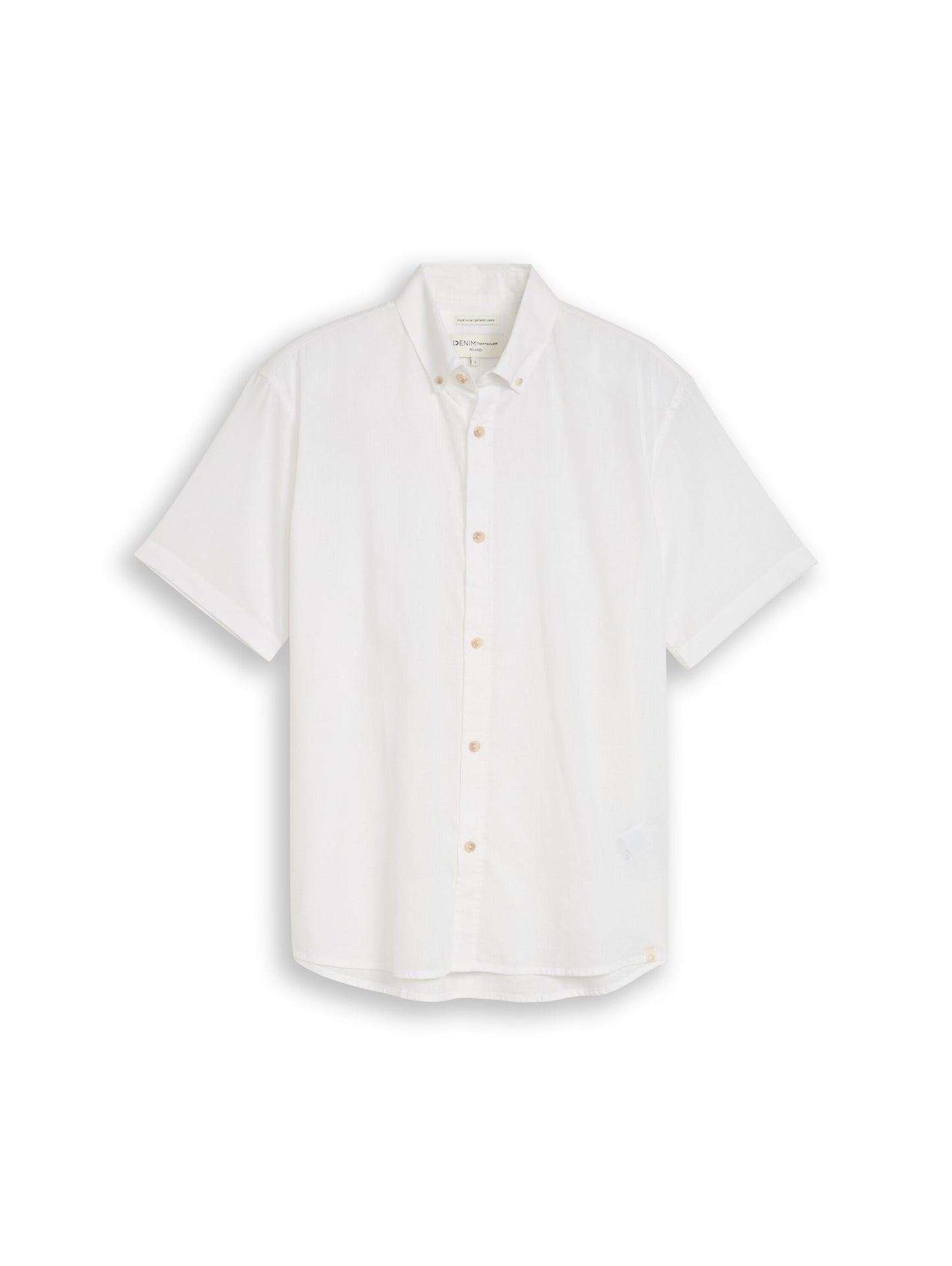 Relaxed Fit Kurzarmhemd mit Leinenanteil