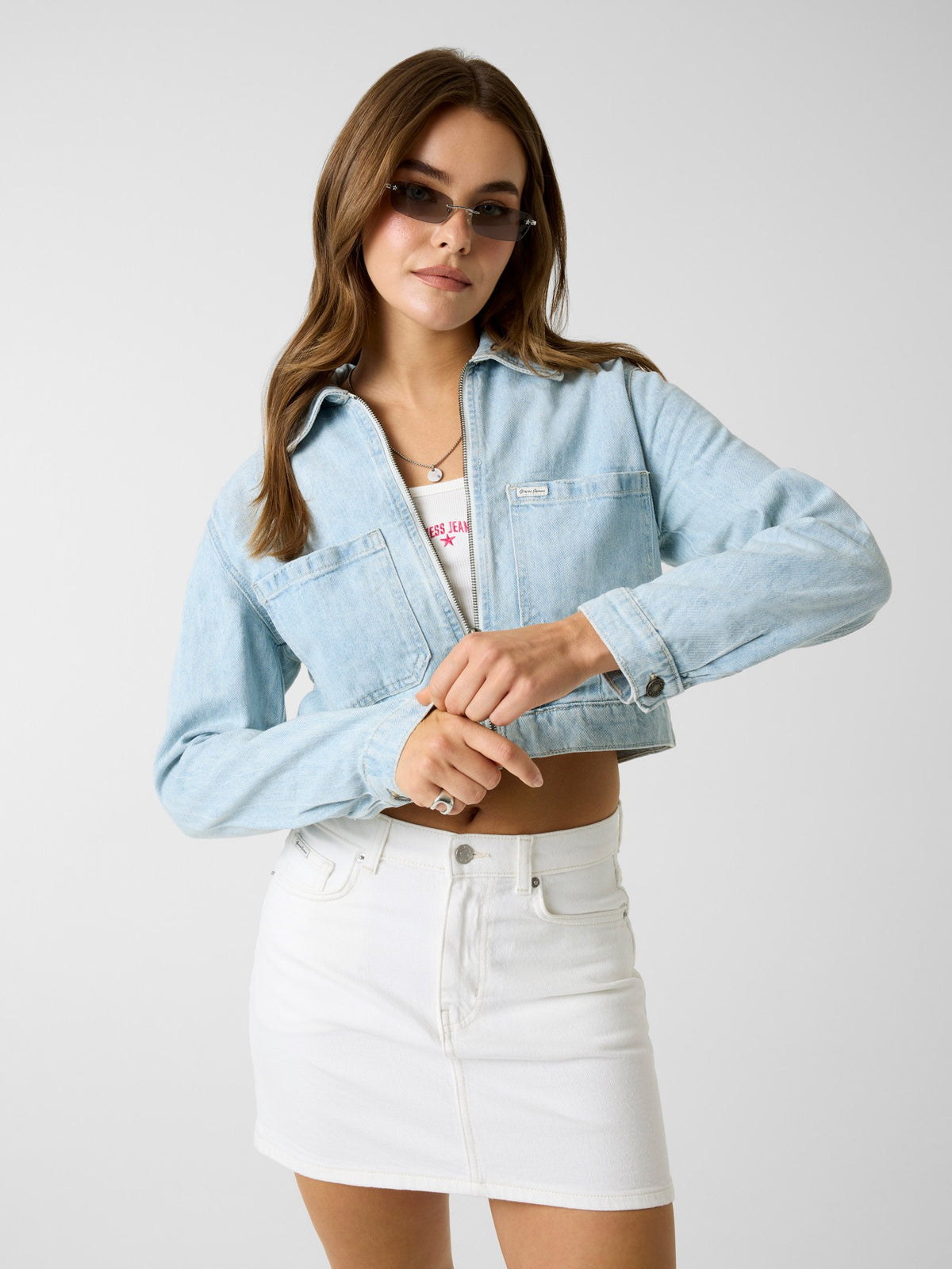 GJ CROPPED ZIPPED TRUCKER