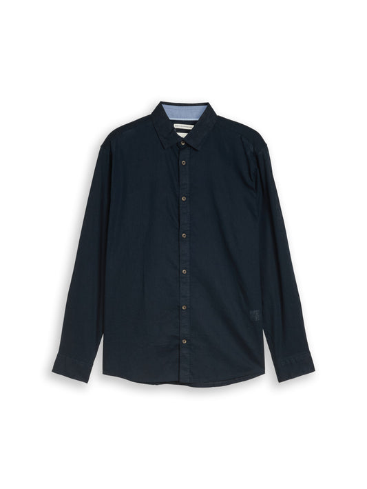 Regular Fit Hemd mit Leinenanteil