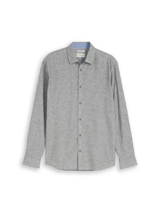 Regular Fit Hemd mit Leinenanteil