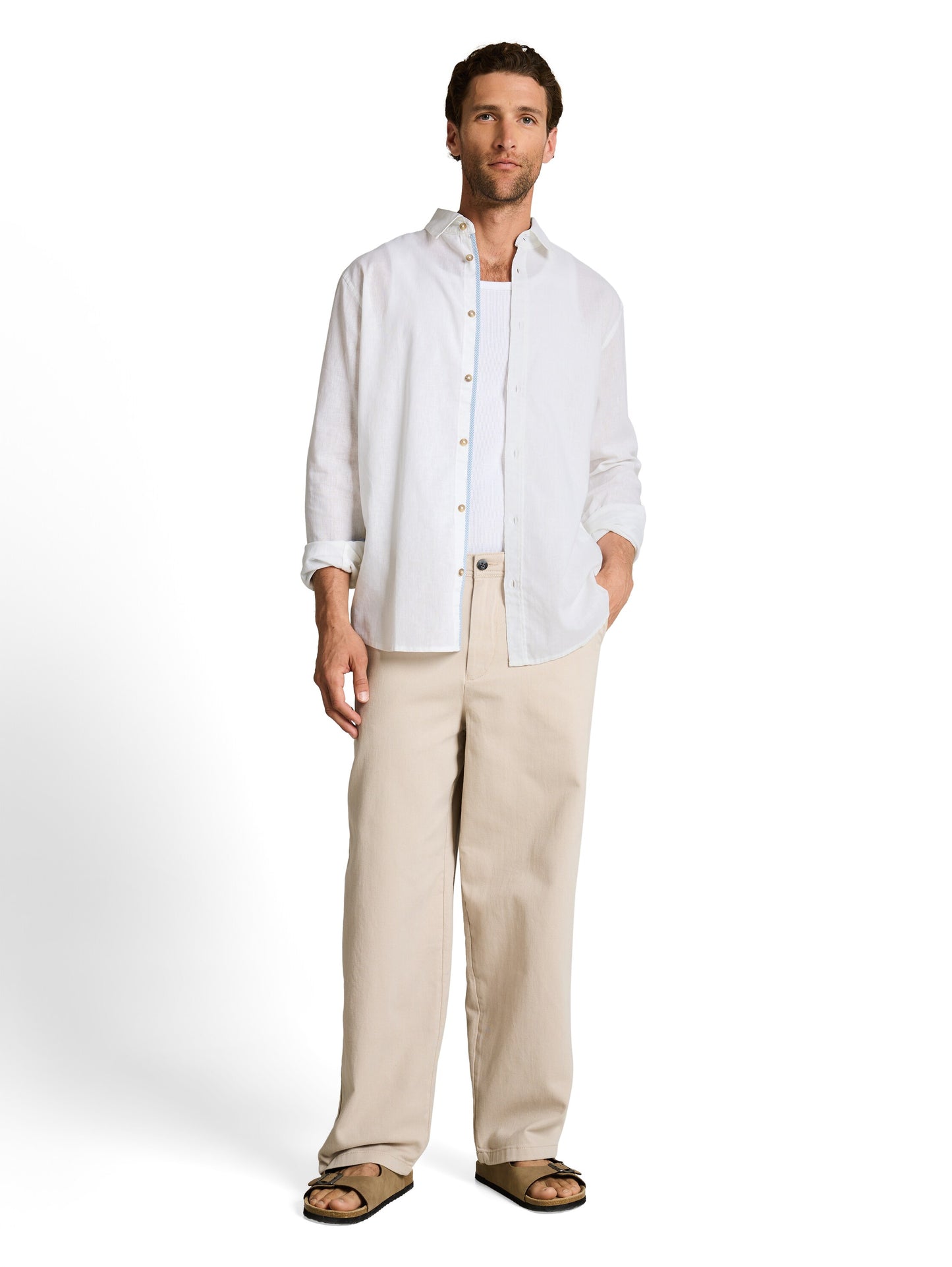 Regular Fit Hemd mit Leinenanteil
