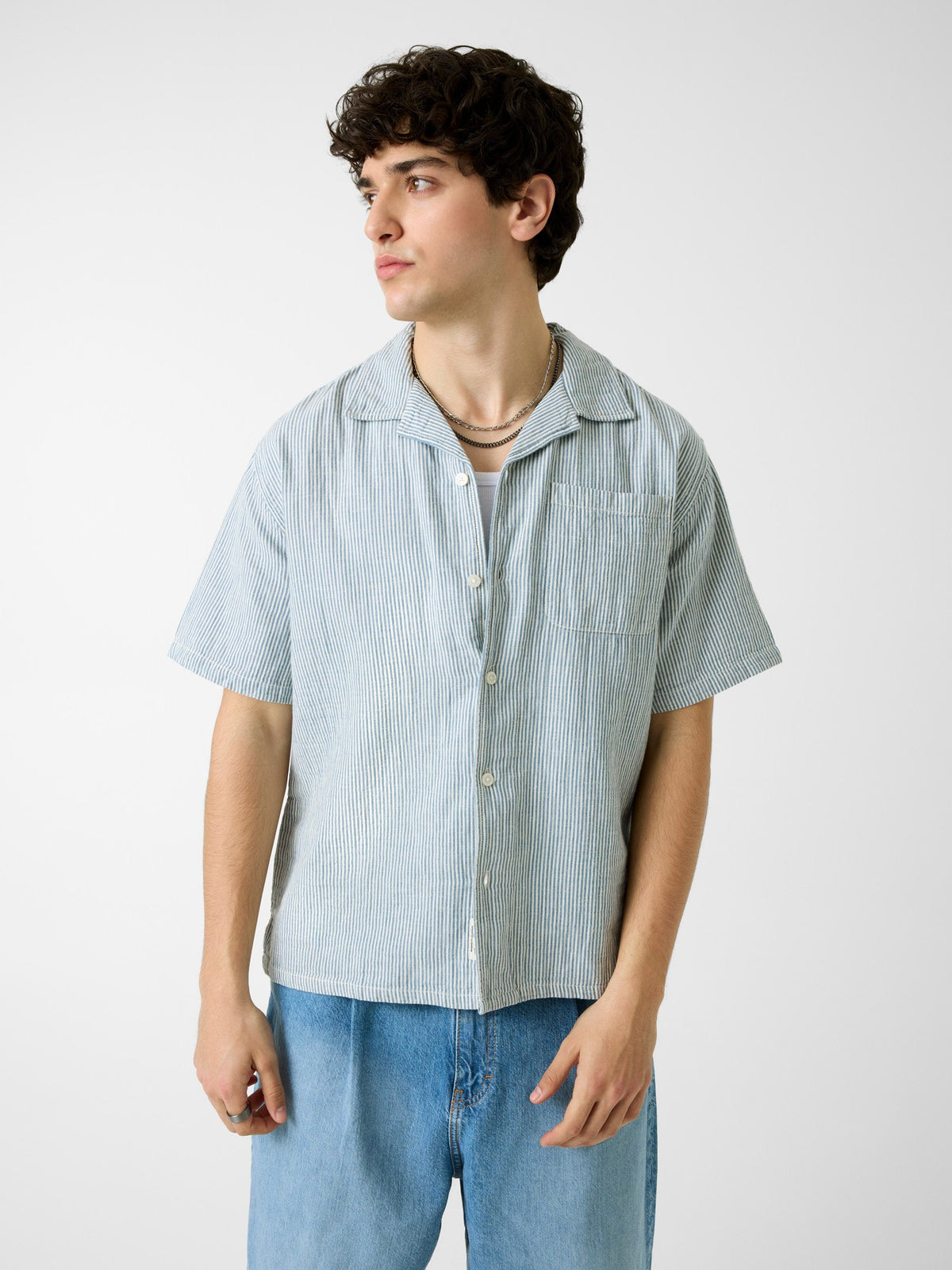 GJ BOXY CROPPED CAMP SHIRT