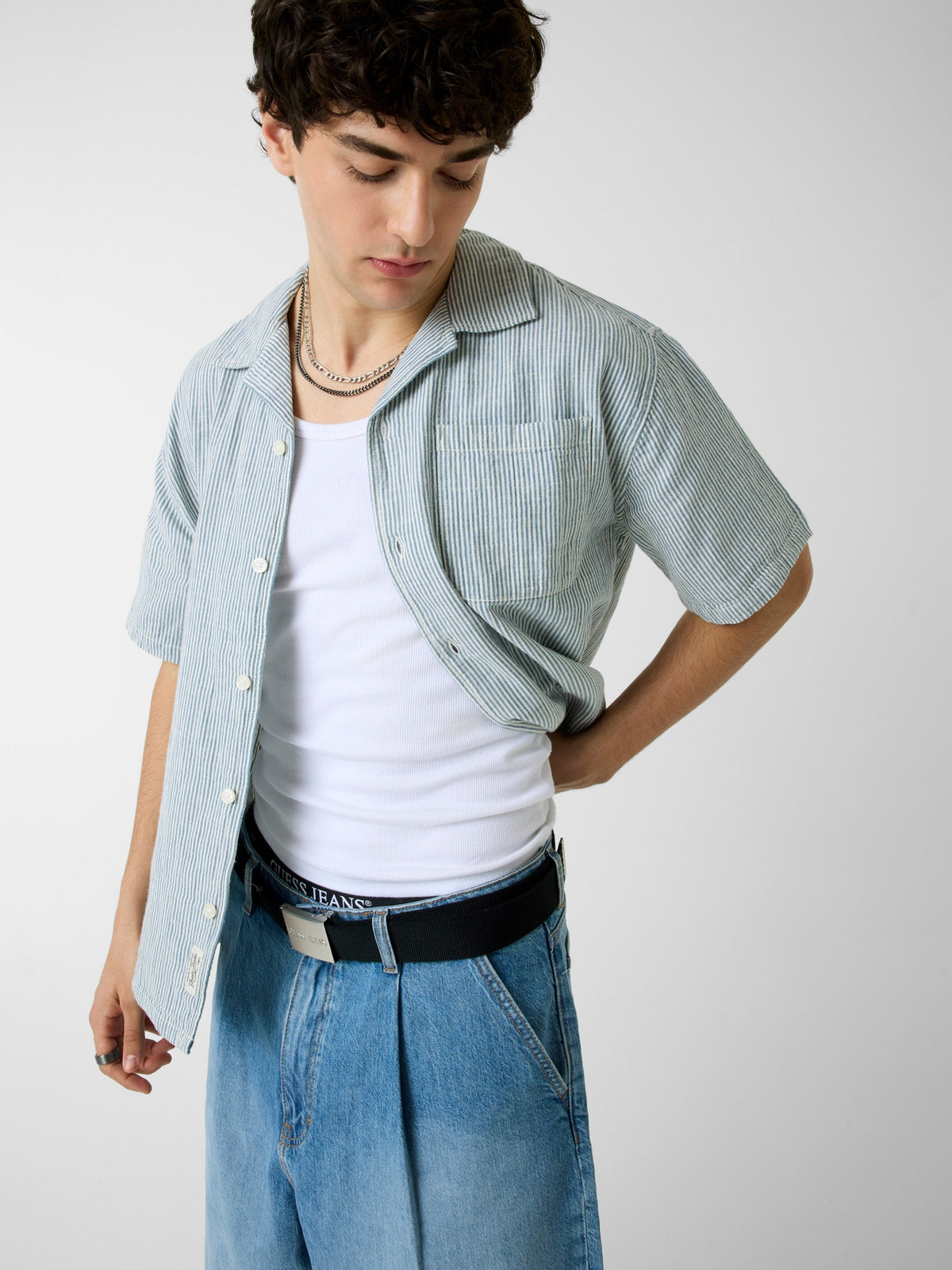 GJ BOXY CROPPED CAMP SHIRT