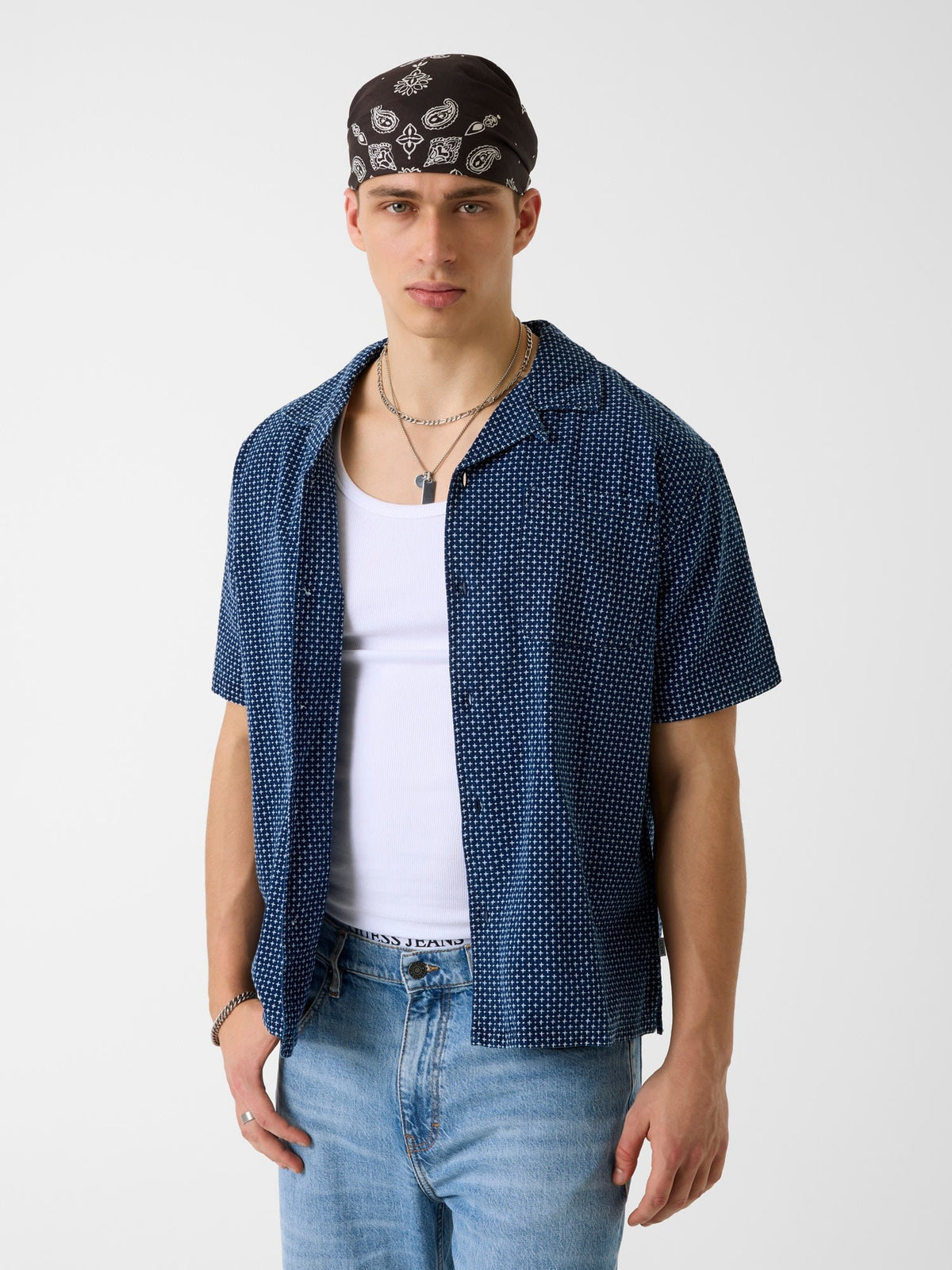 GJ BOXY CROPPED CAMP SHIRT