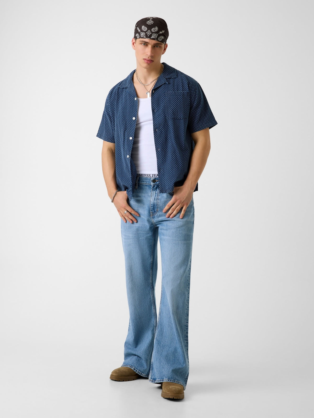 GJ BOXY CROPPED CAMP SHIRT