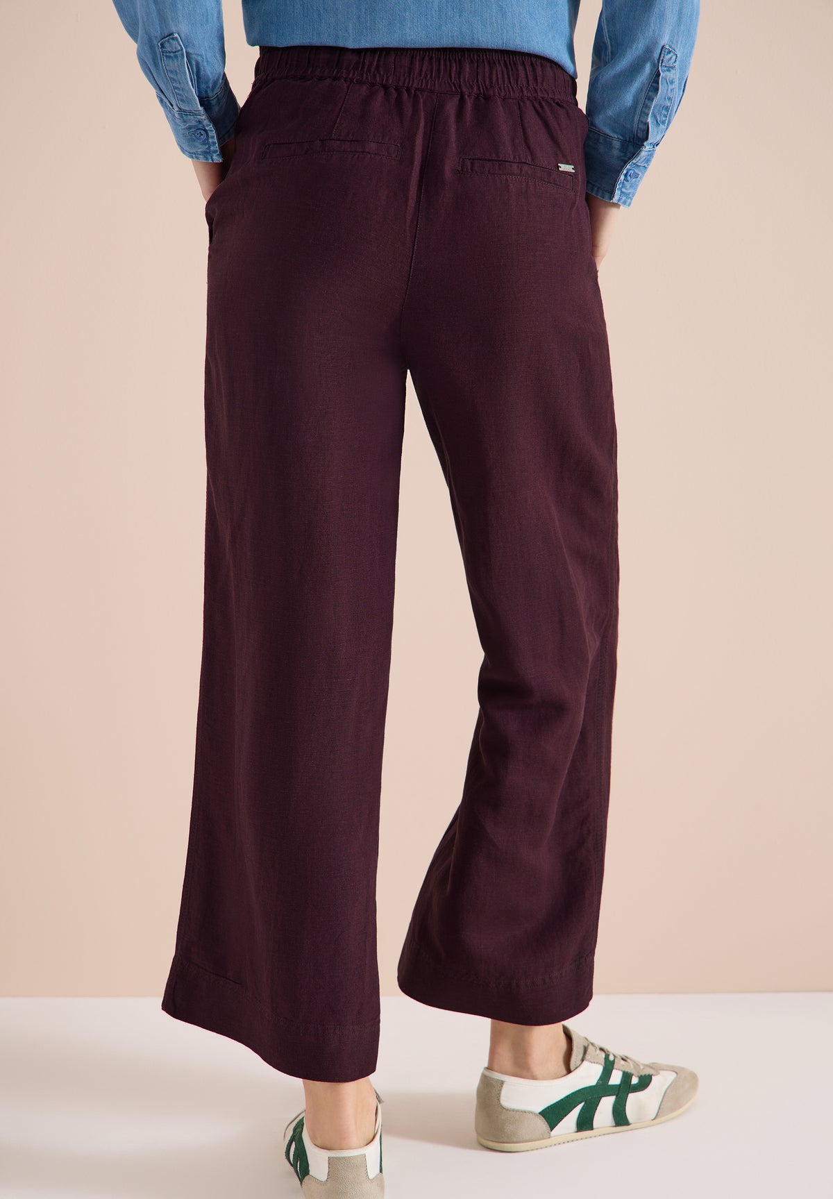 High Waist Wide Leg Hose aus Leinenmix