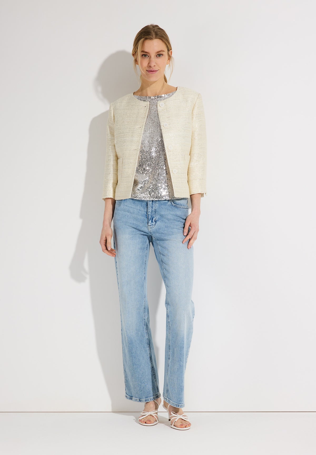 Boucléjacke mit Glanzeffekt