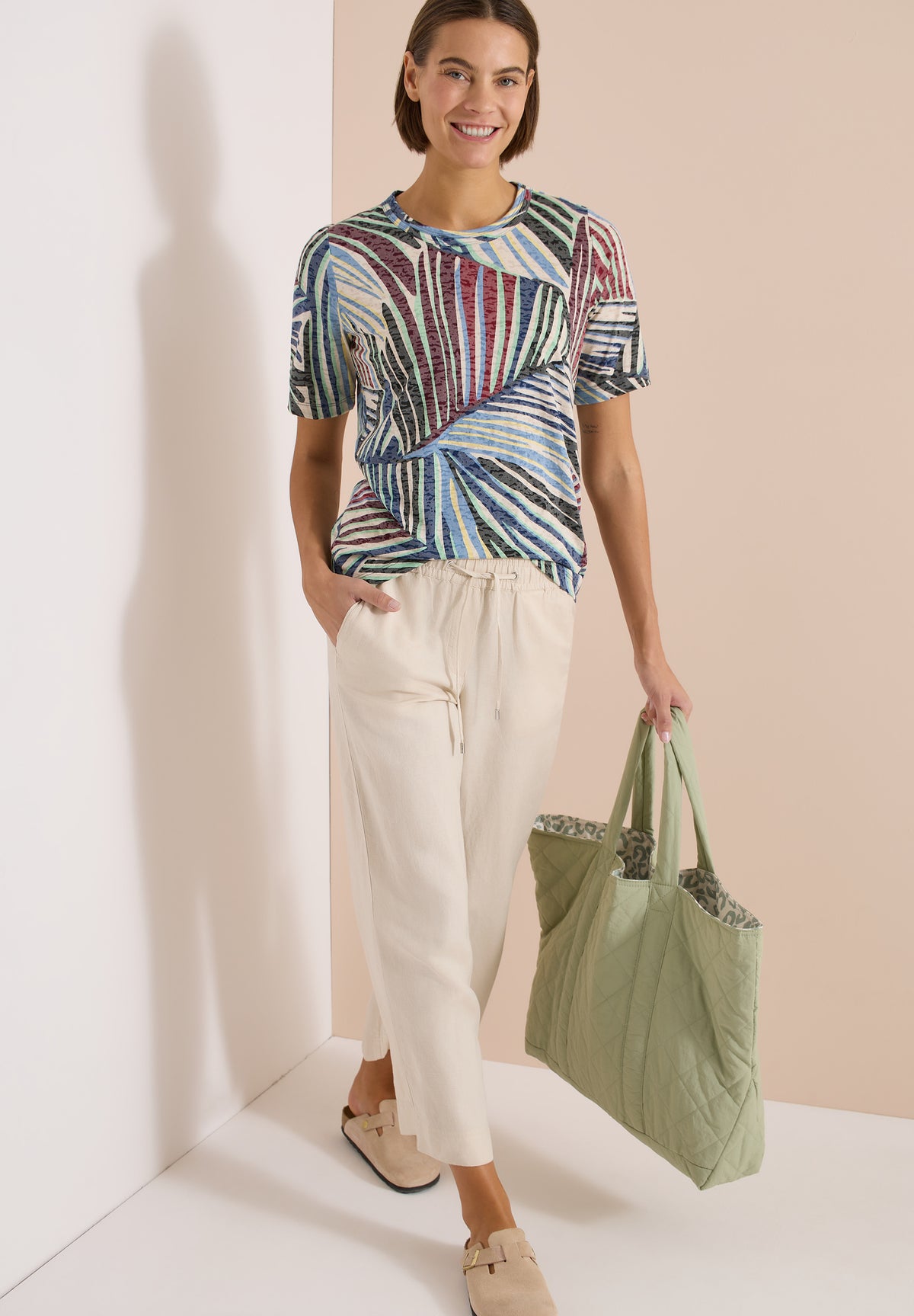 T-Shirt im Ausbrenner-Look mit Print