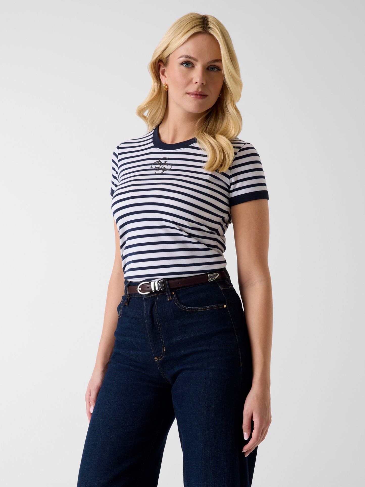 SS CN STRIPED MINI 4G LOGO TEE