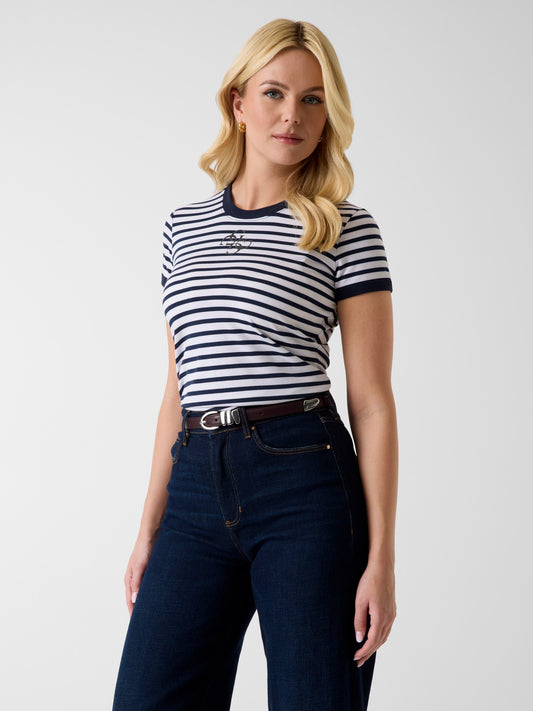 SS CN STRIPED MINI 4G LOGO TEE