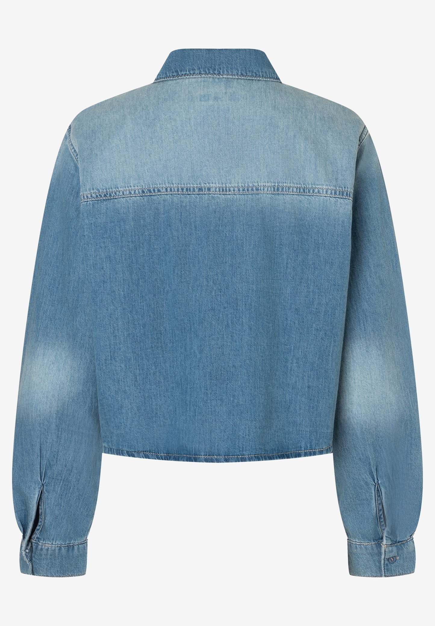 Jeanshemd mit Spitzenbesatz