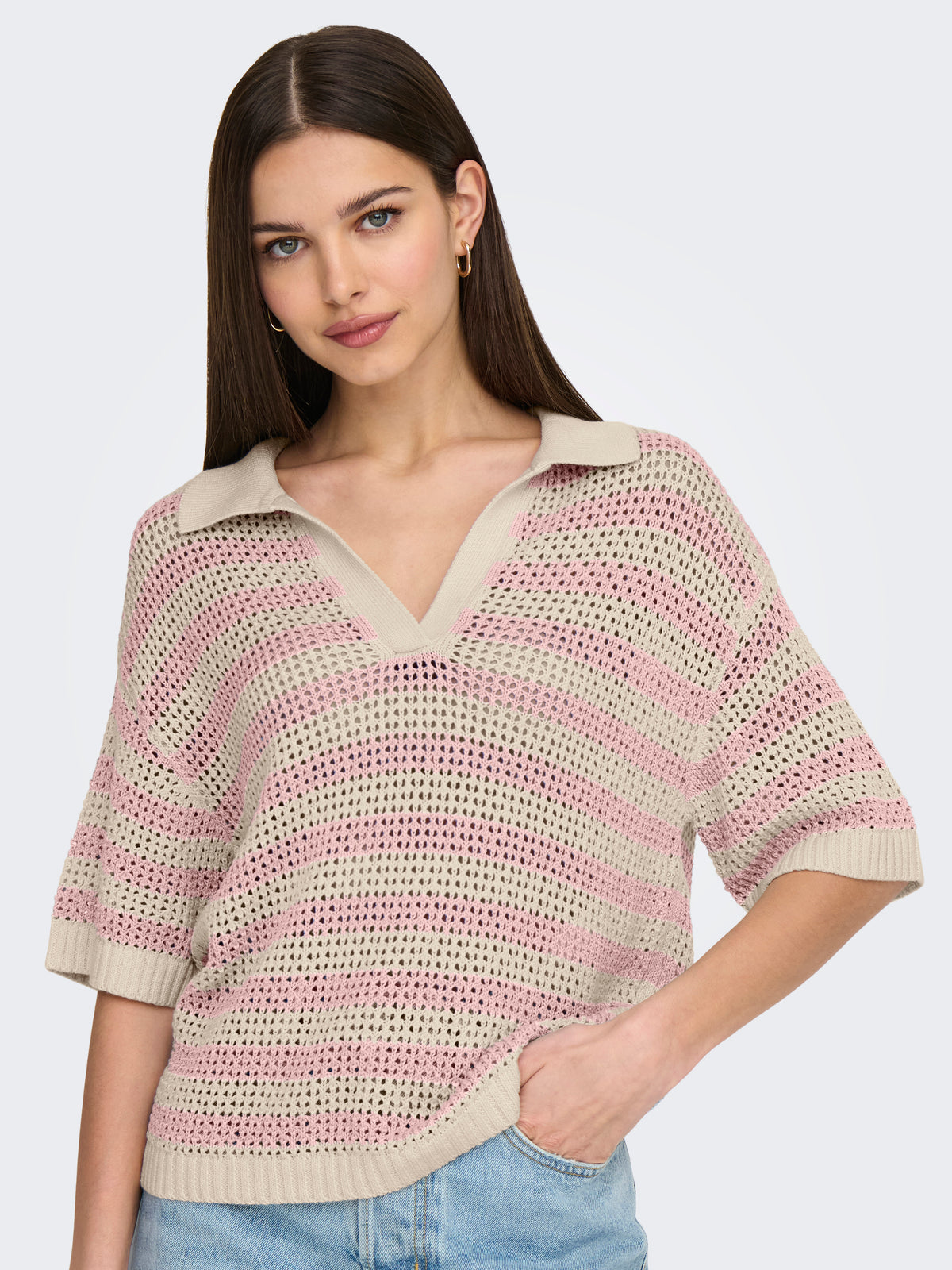 JDYTIKKA S/S POLO PULLOVER KNT NOOS