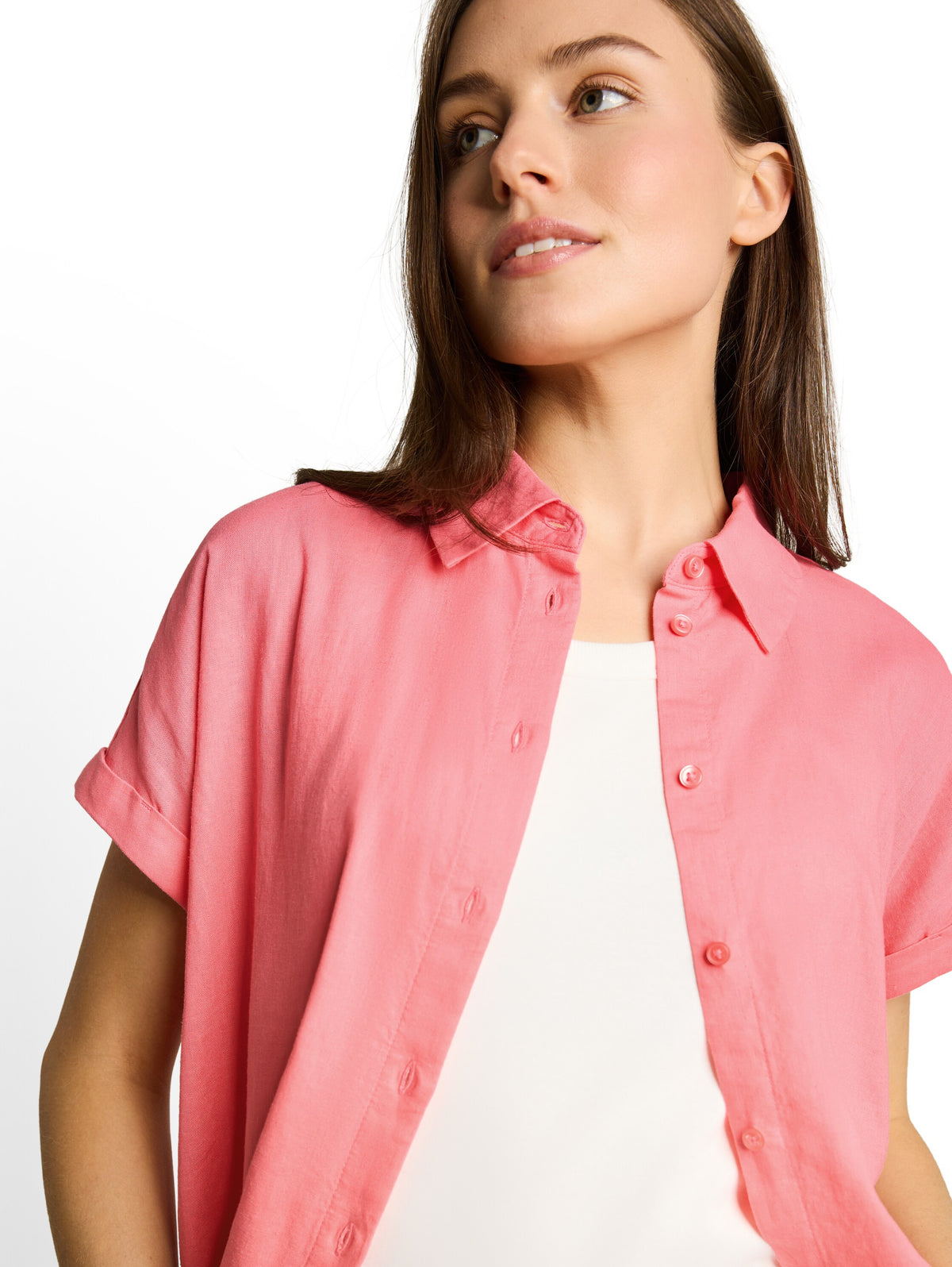 Loose Fit Bluse mit Leinenanteil