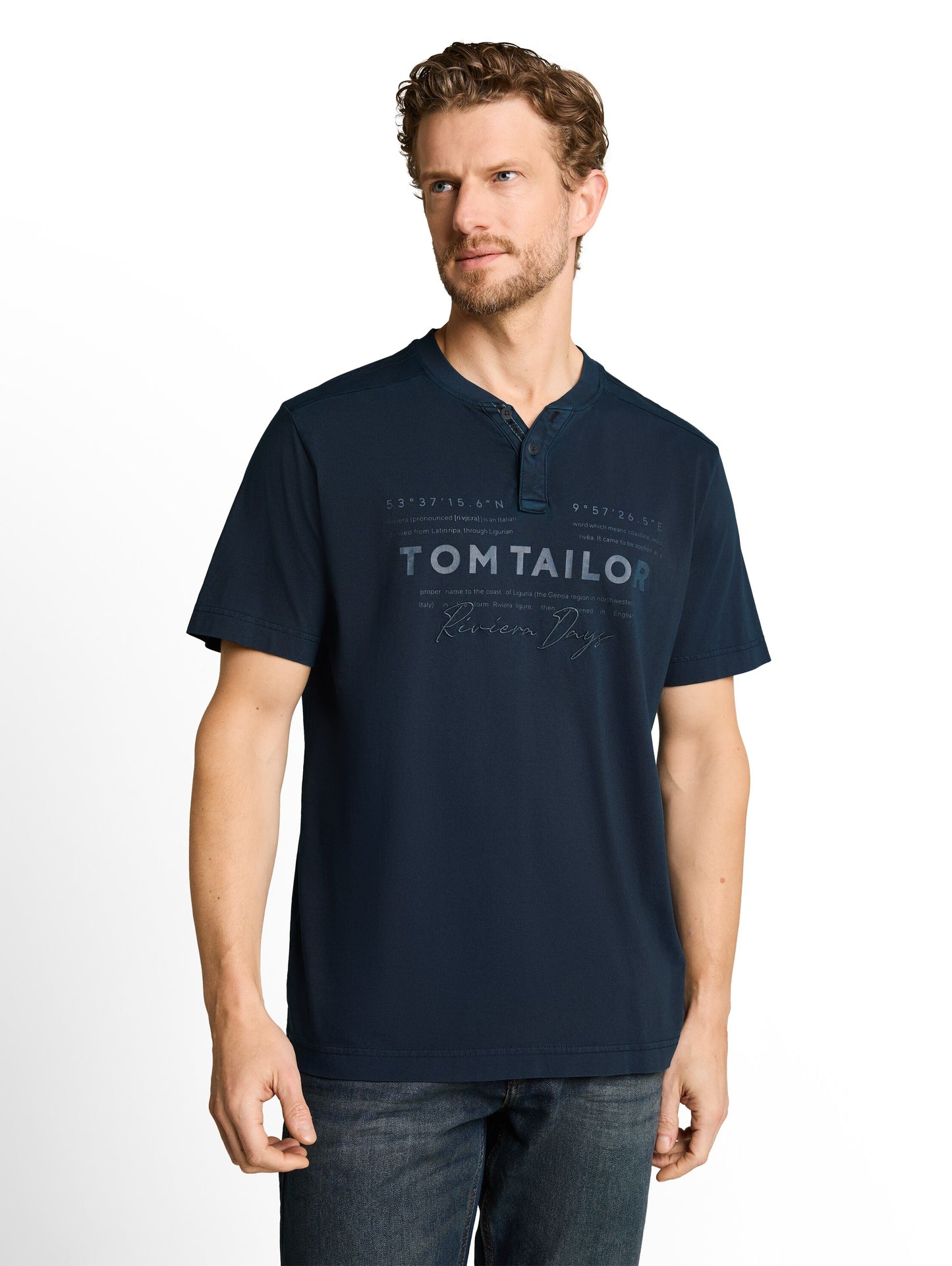 Henley T-Shirt im Used-Look