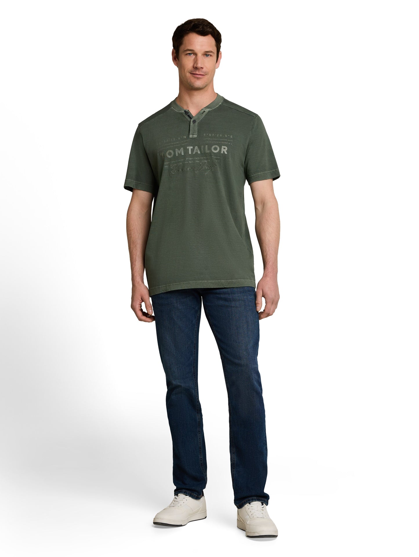 Henley T-Shirt im Used-Look