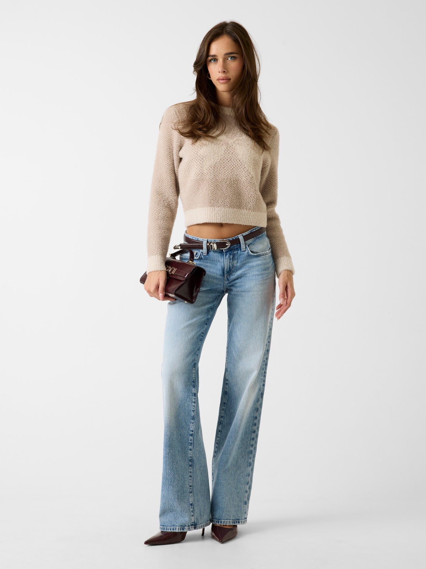 LS CN BOW JACQUARD SWTR