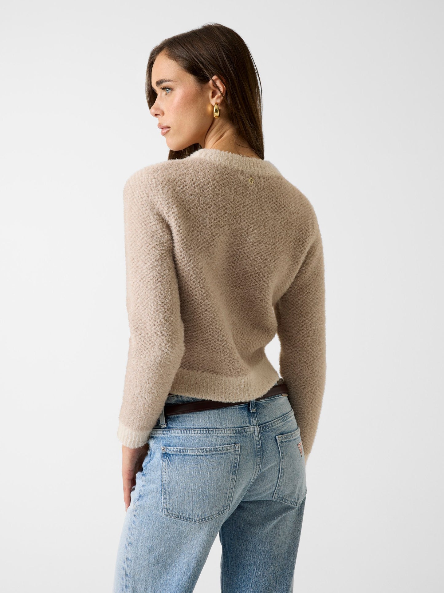 LS CN BOW JACQUARD SWTR