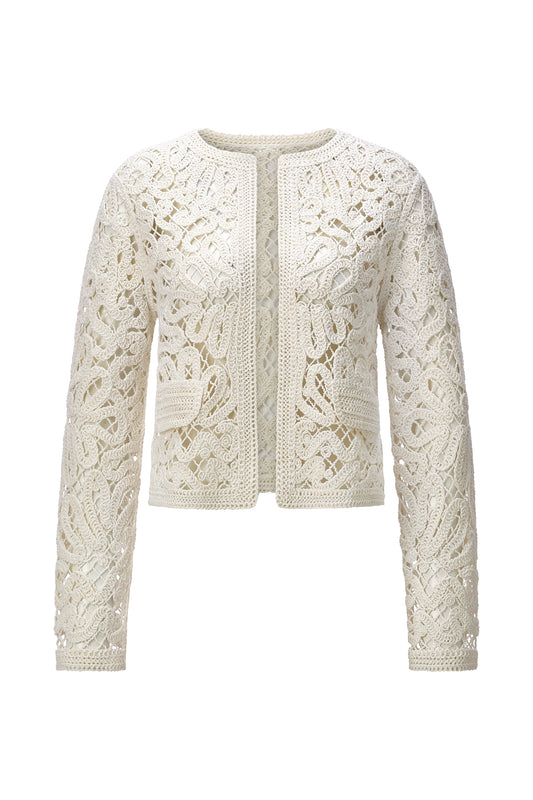 Cropped crochet jacket