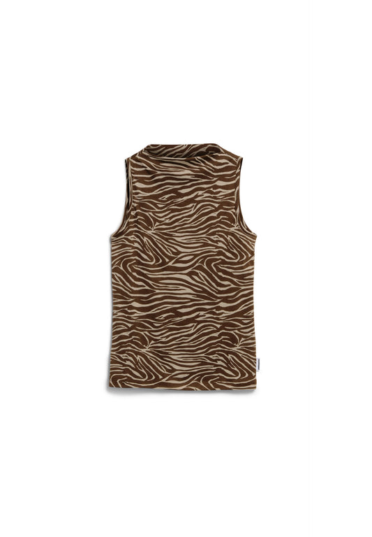 ZEBRA PRINT BOAT NECK TOP