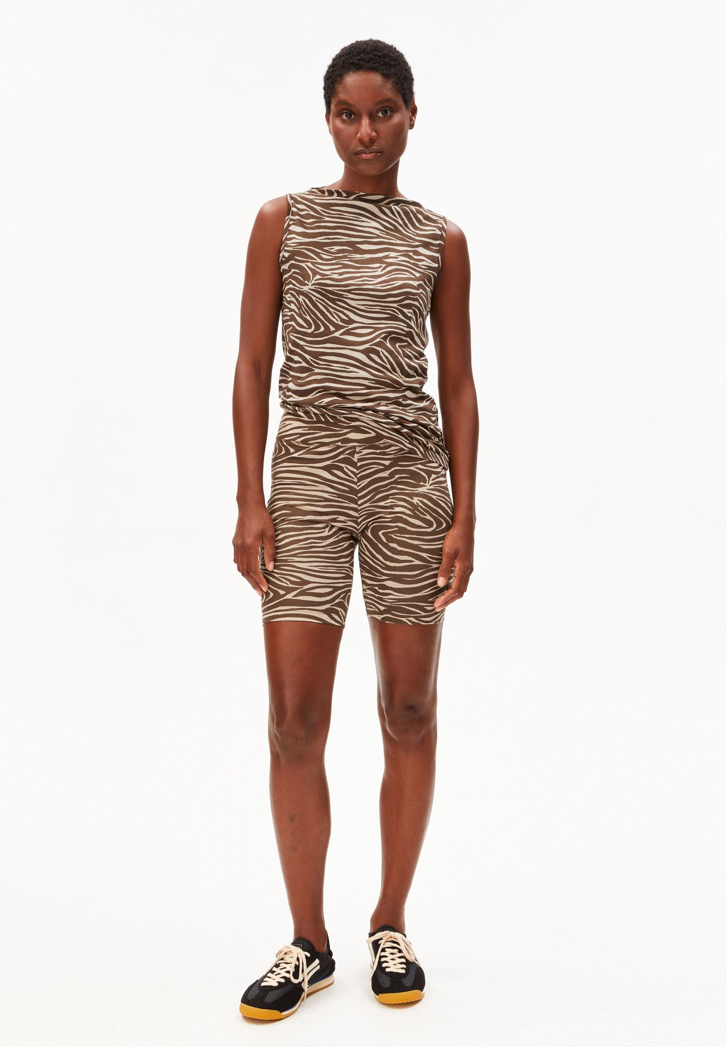 ZEBRA PRINT BOAT NECK TOP