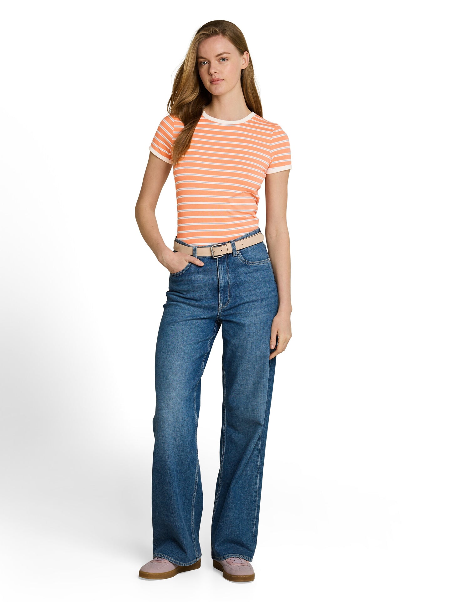 Slim Fit T-Shirt mit Streifen