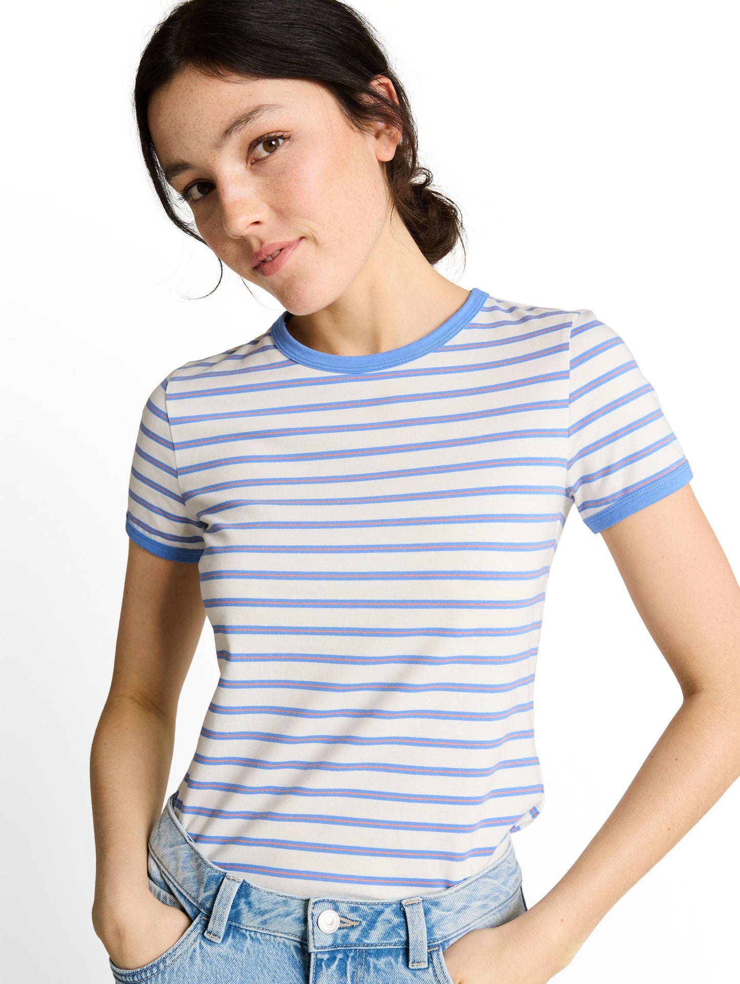 Slim Fit T-Shirt mit Streifen