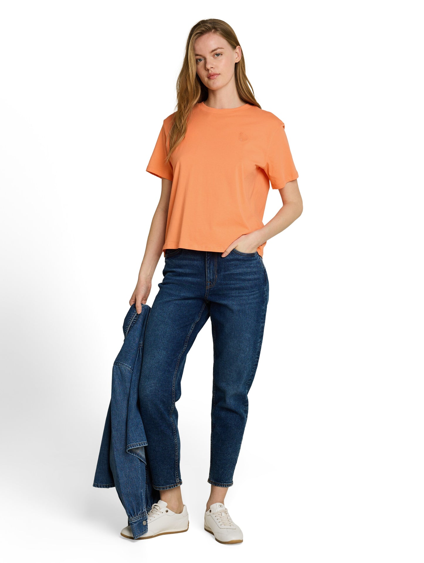 Boxy Fit T-Shirt mit Stickerei