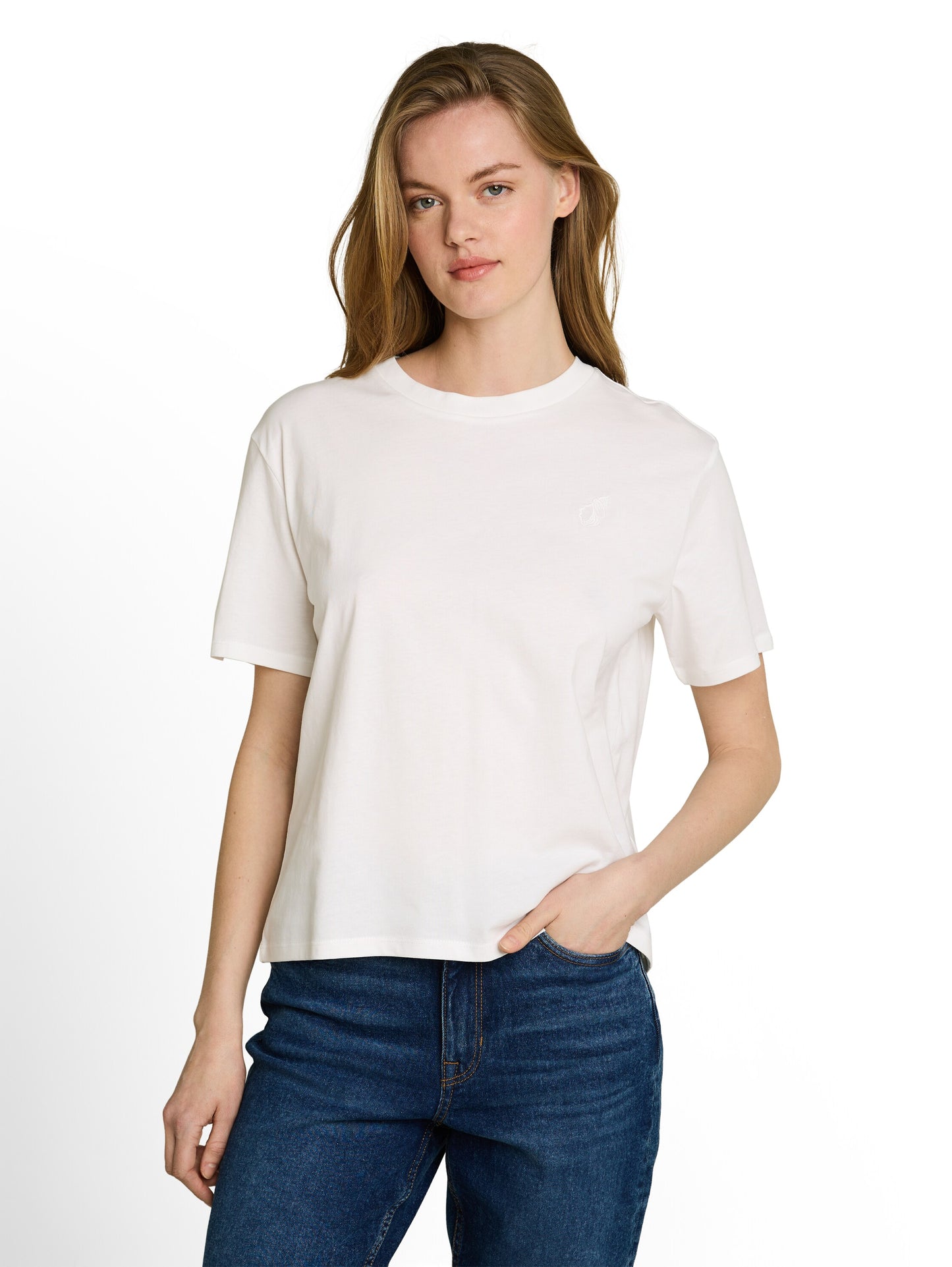 Boxy Fit T-Shirt mit Stickerei