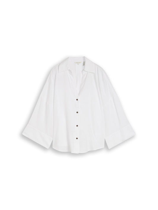 Oversize Bluse mit Leinenanteil