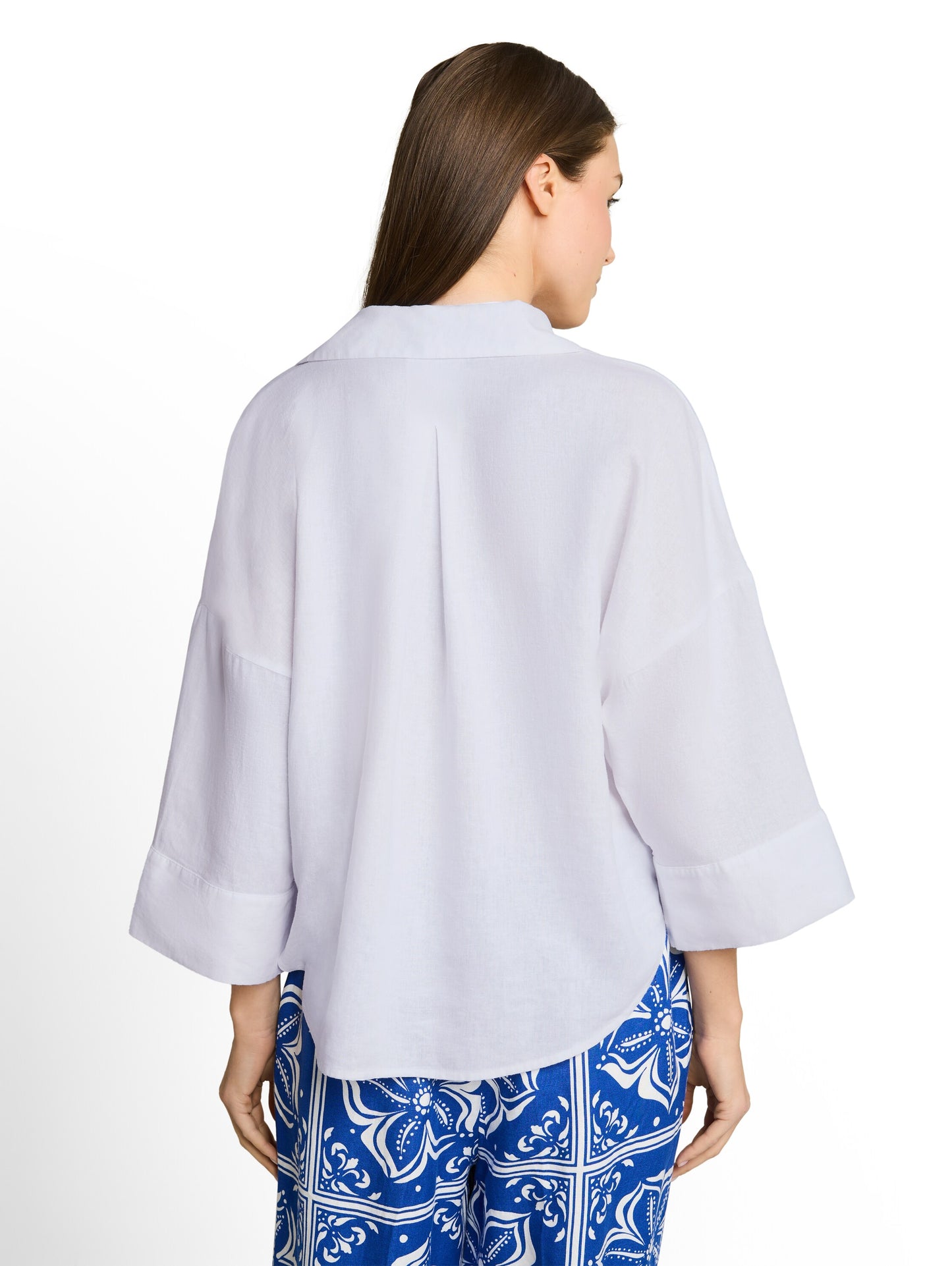 Oversize Bluse mit Leinenanteil