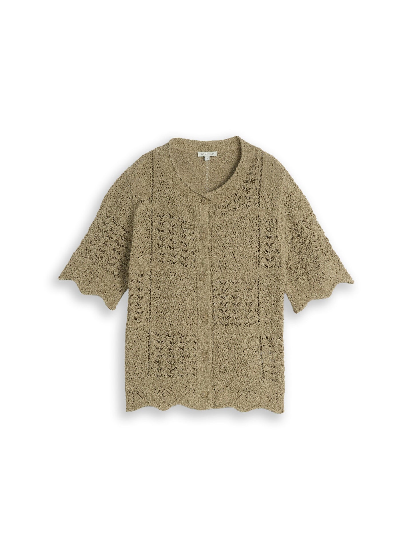 Cardigan mit welligen Saumkanten