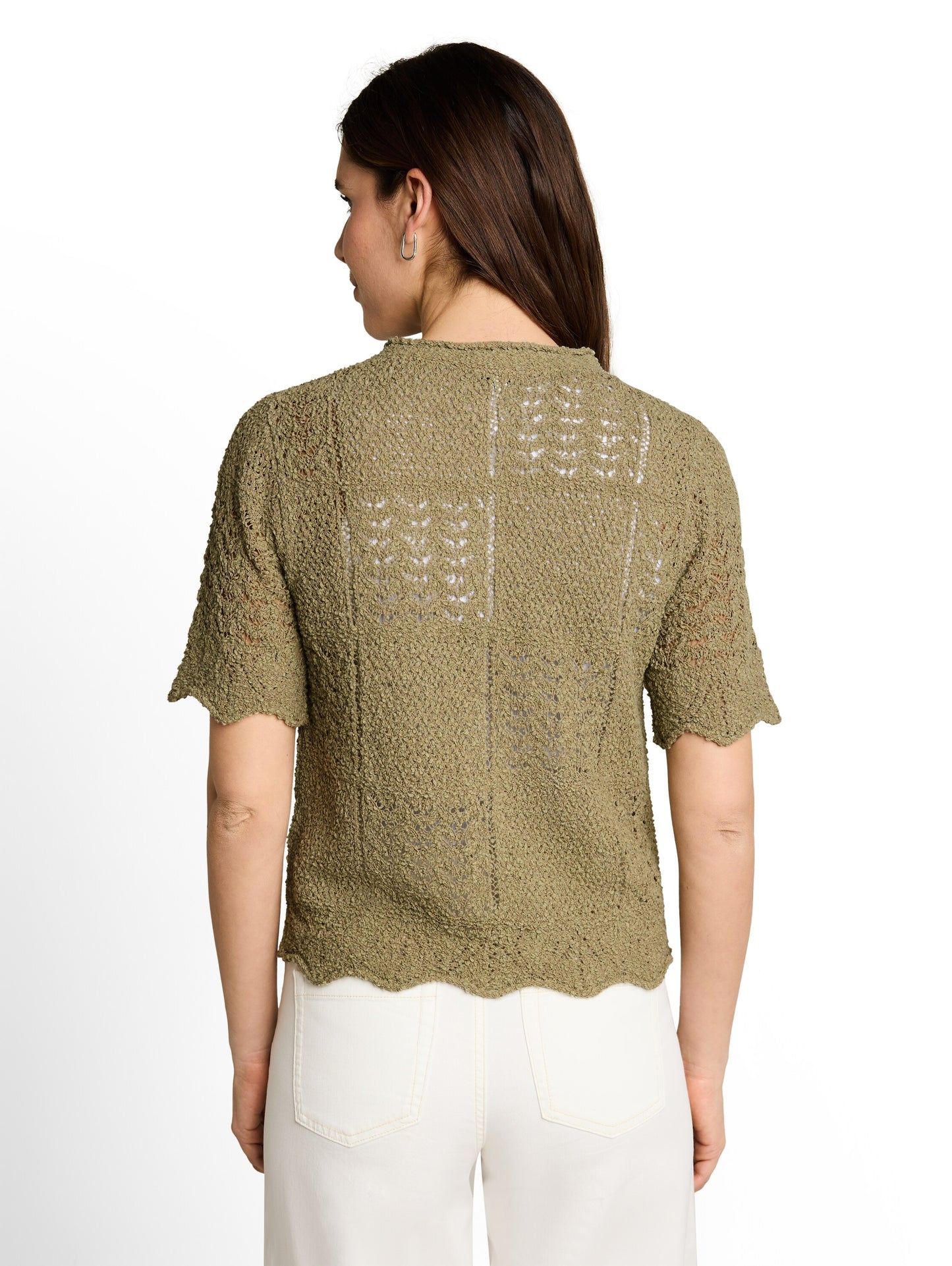 Cardigan mit welligen Saumkanten