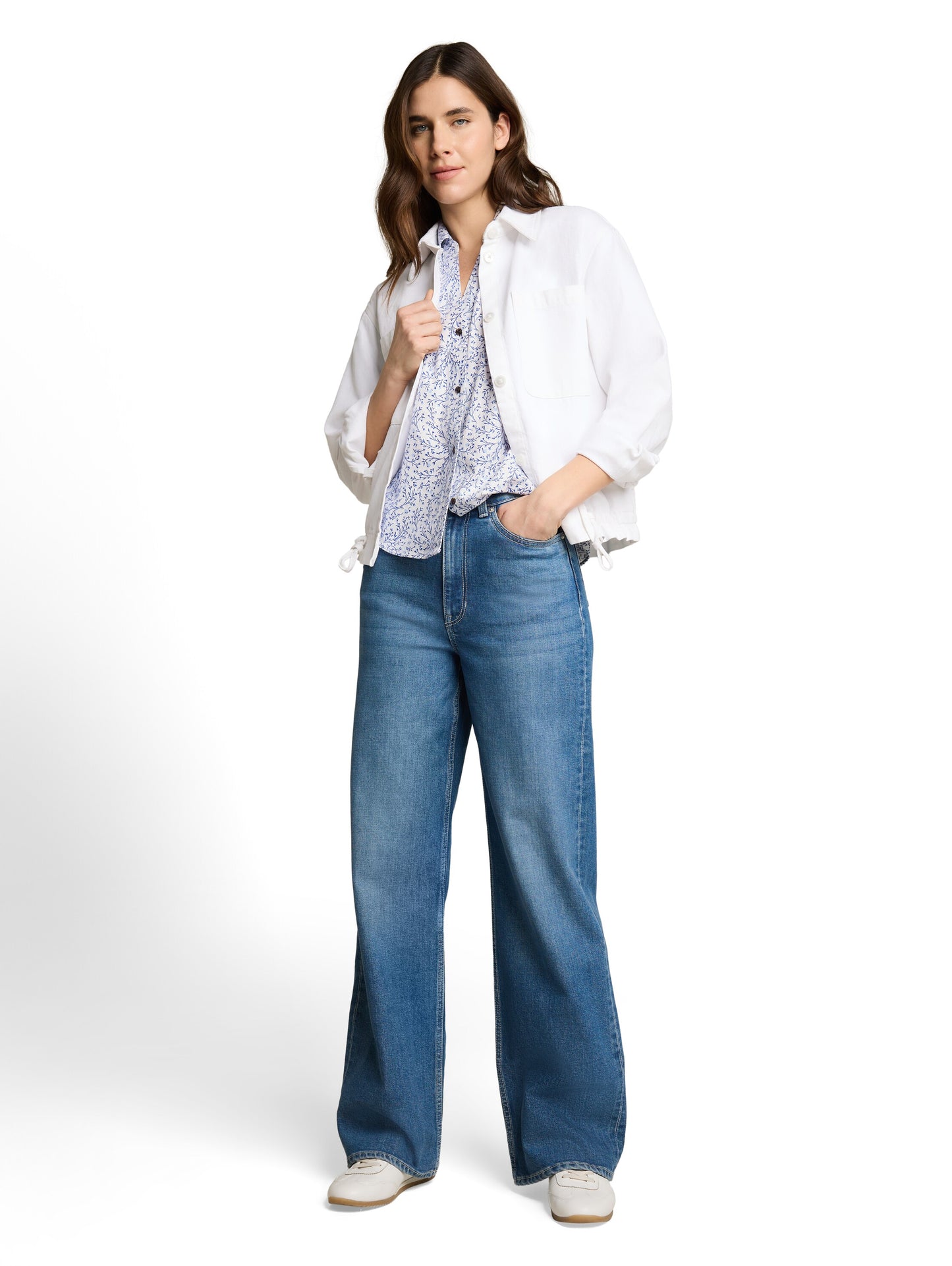 Oversize Bluse mit Leinenanteil