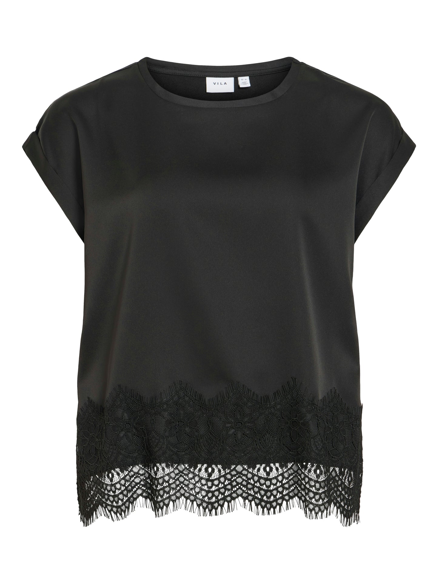 VIELLETTE S/S FULL SATIN LACE TOP - NOOS