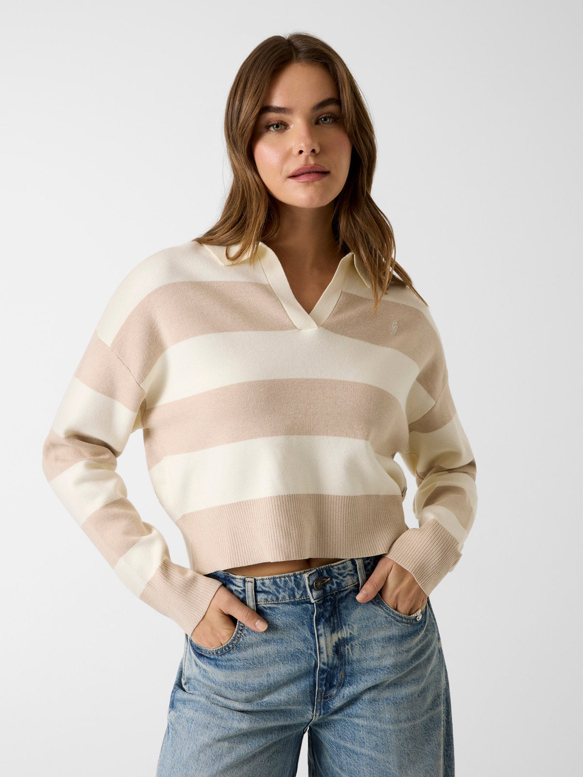 GJ LS POLO STRIPED SWTR