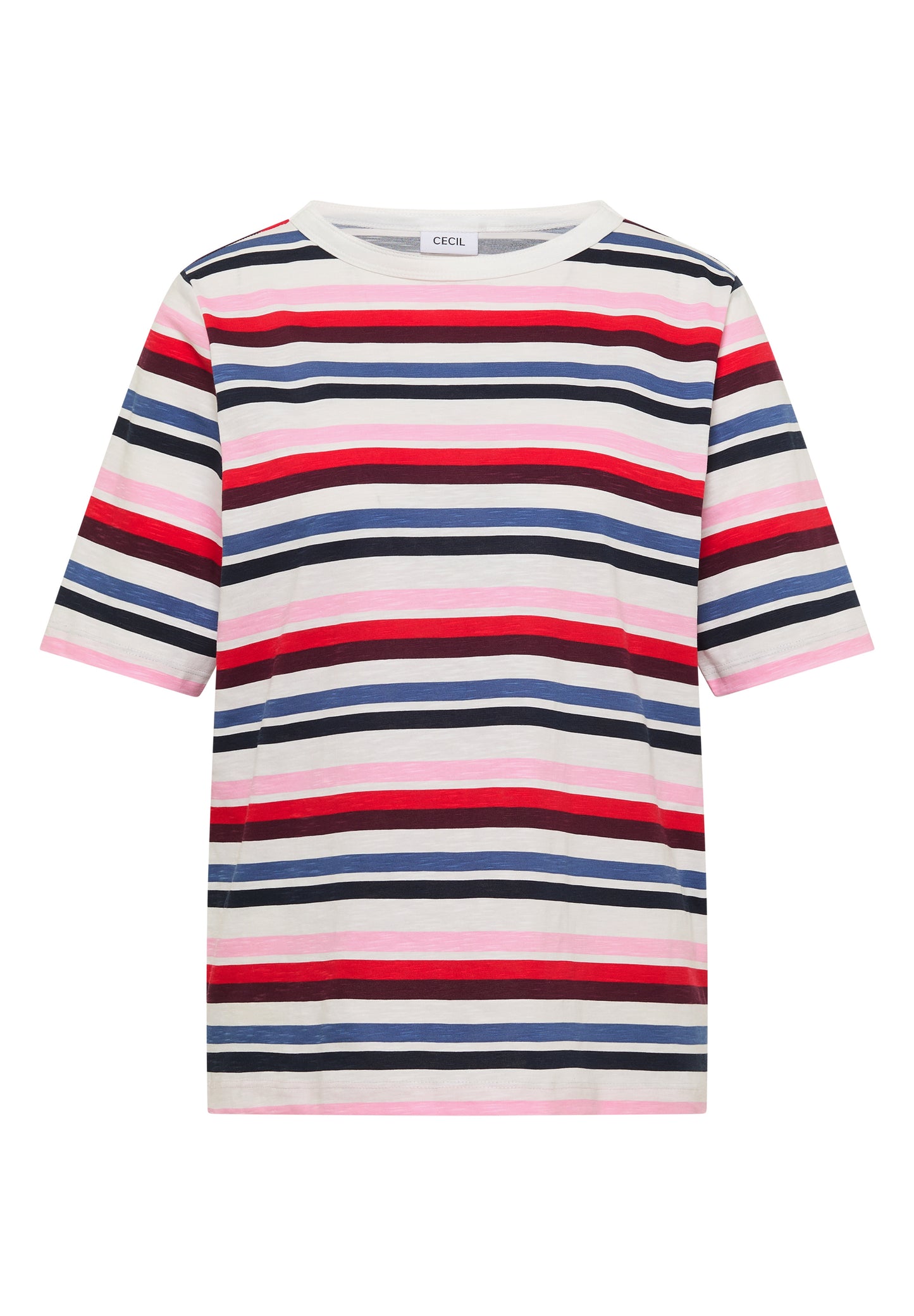 Kurzarm Shirt mit Multicolor Streifen