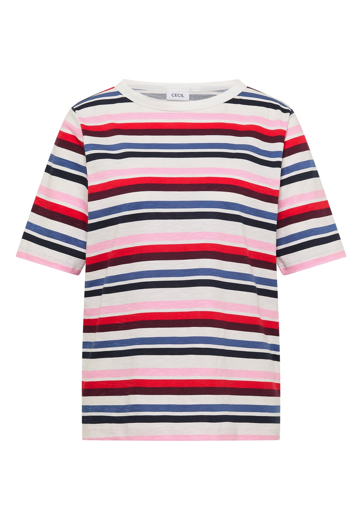 Kurzarm Shirt mit Multicolor Streifen
