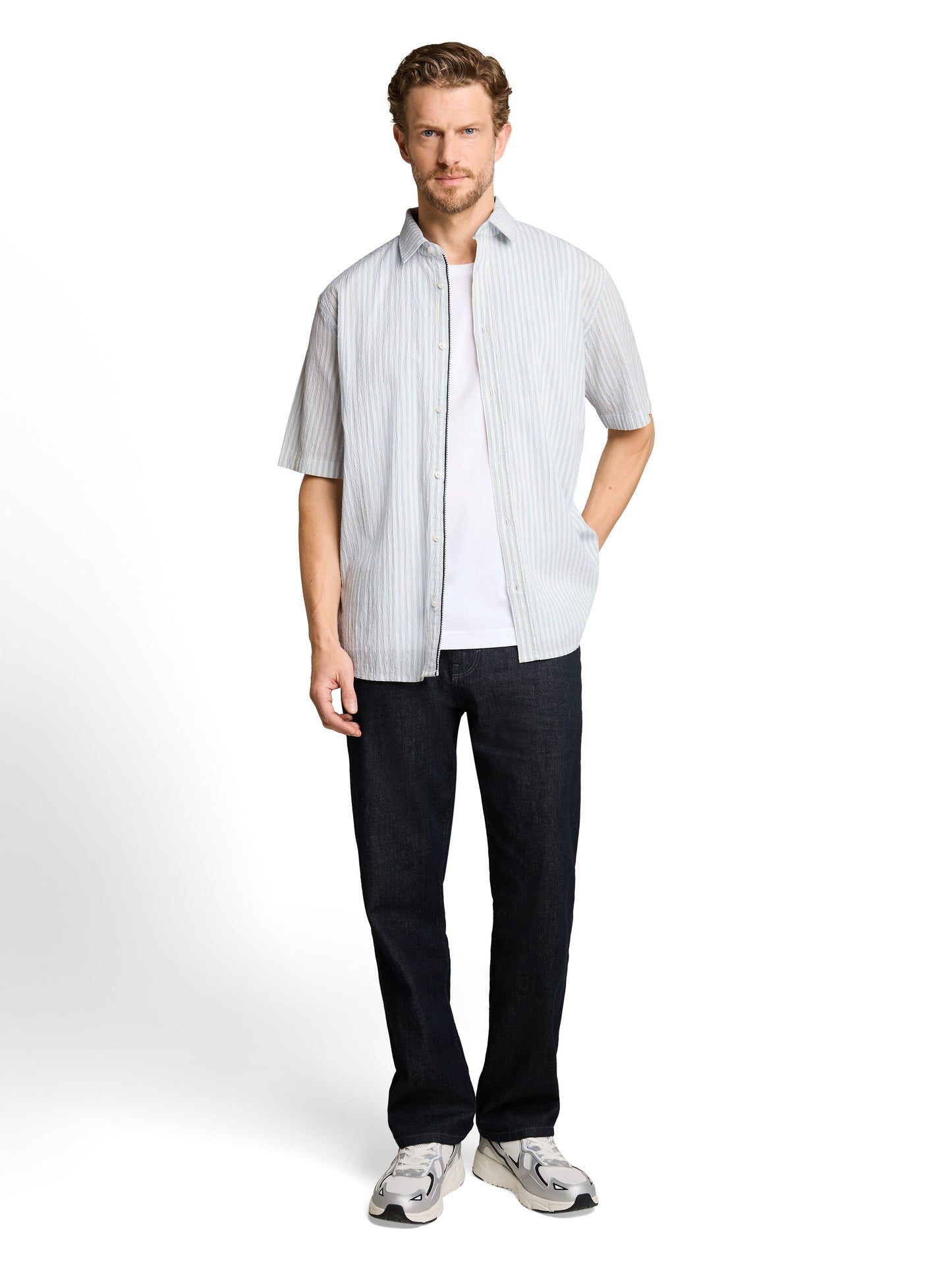 Comfort Fit Seersucker Kurzarmhemd