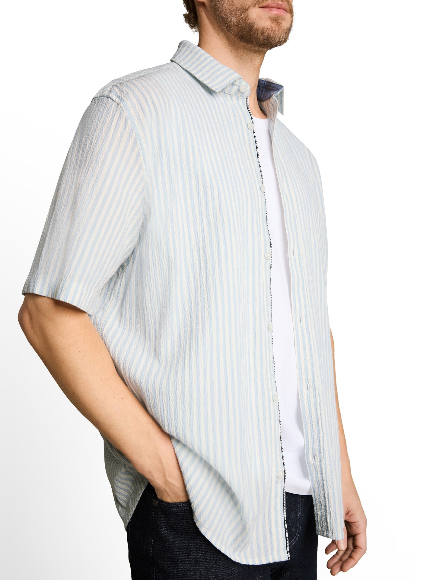 Comfort Fit Seersucker Kurzarmhemd