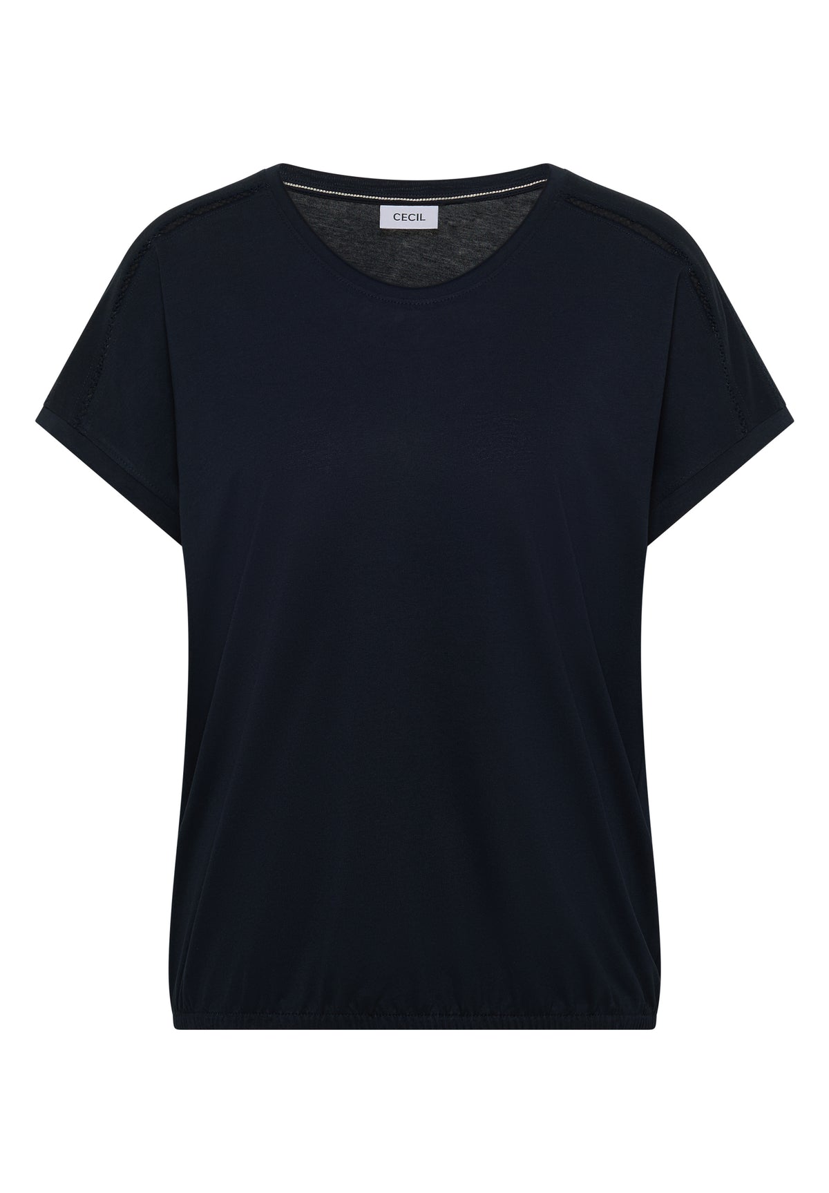 T-Shirt mit V-Neck und Spitzendetail