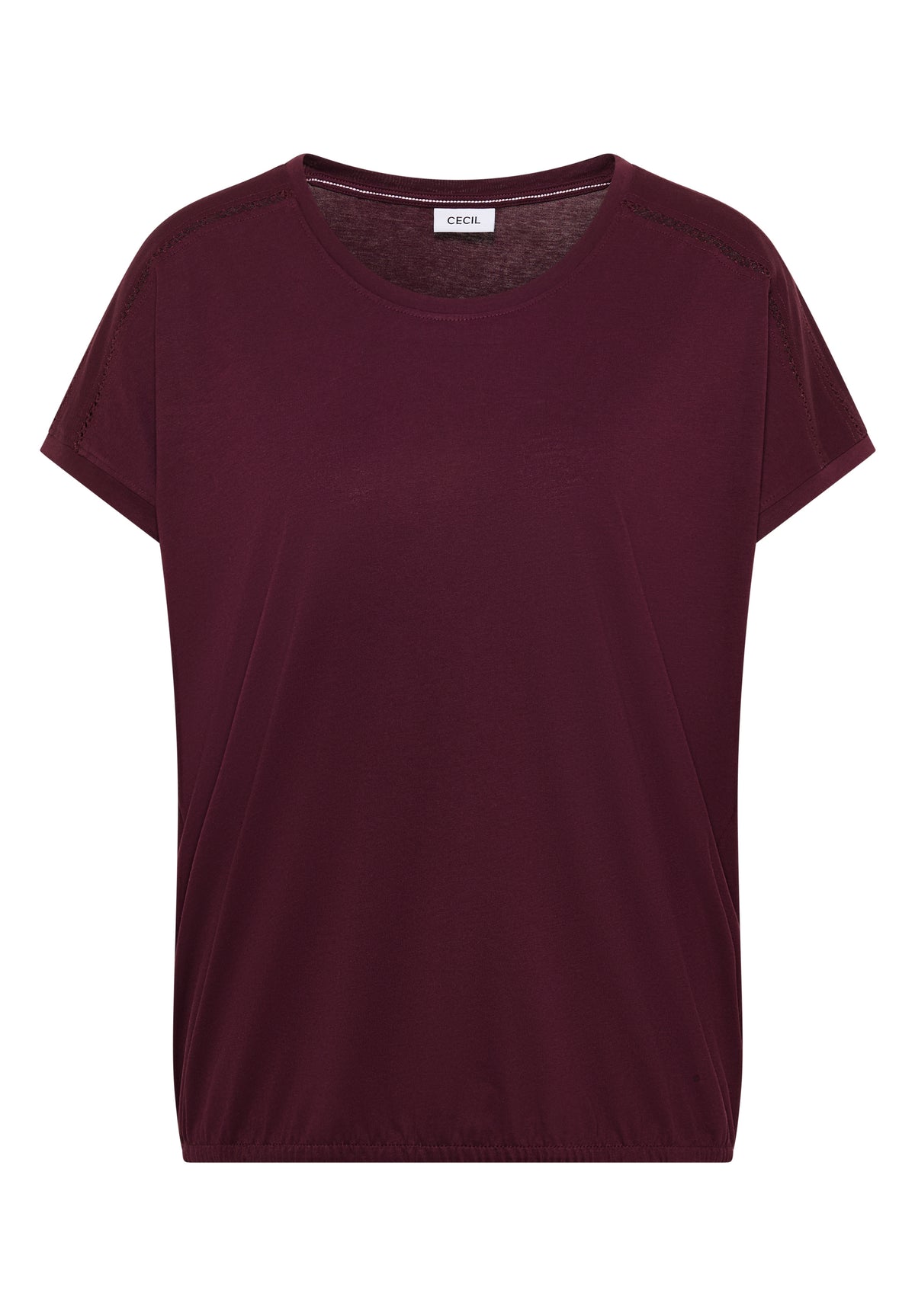 T-Shirt mit V-Neck und Spitzendetail