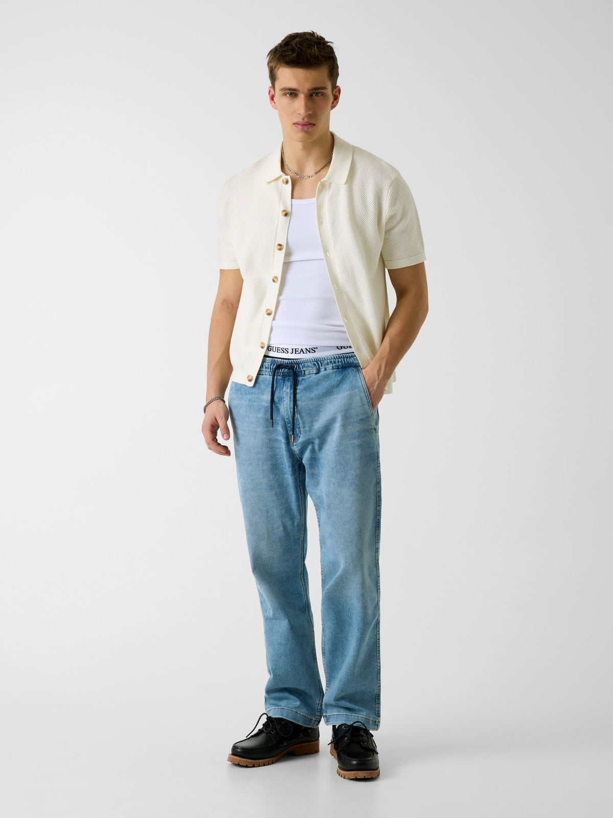 GJ SS BUTTONED POLO SWTR
