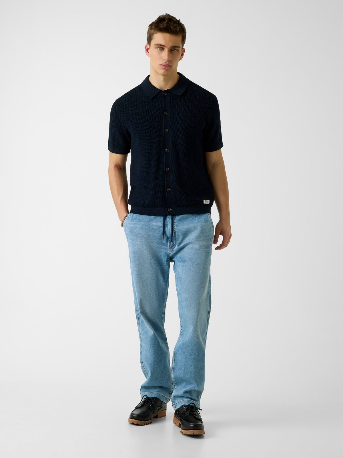 GJ SS BUTTONED POLO SWTR