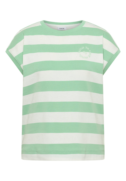 T-Shirt mit Streifen und Printdetail