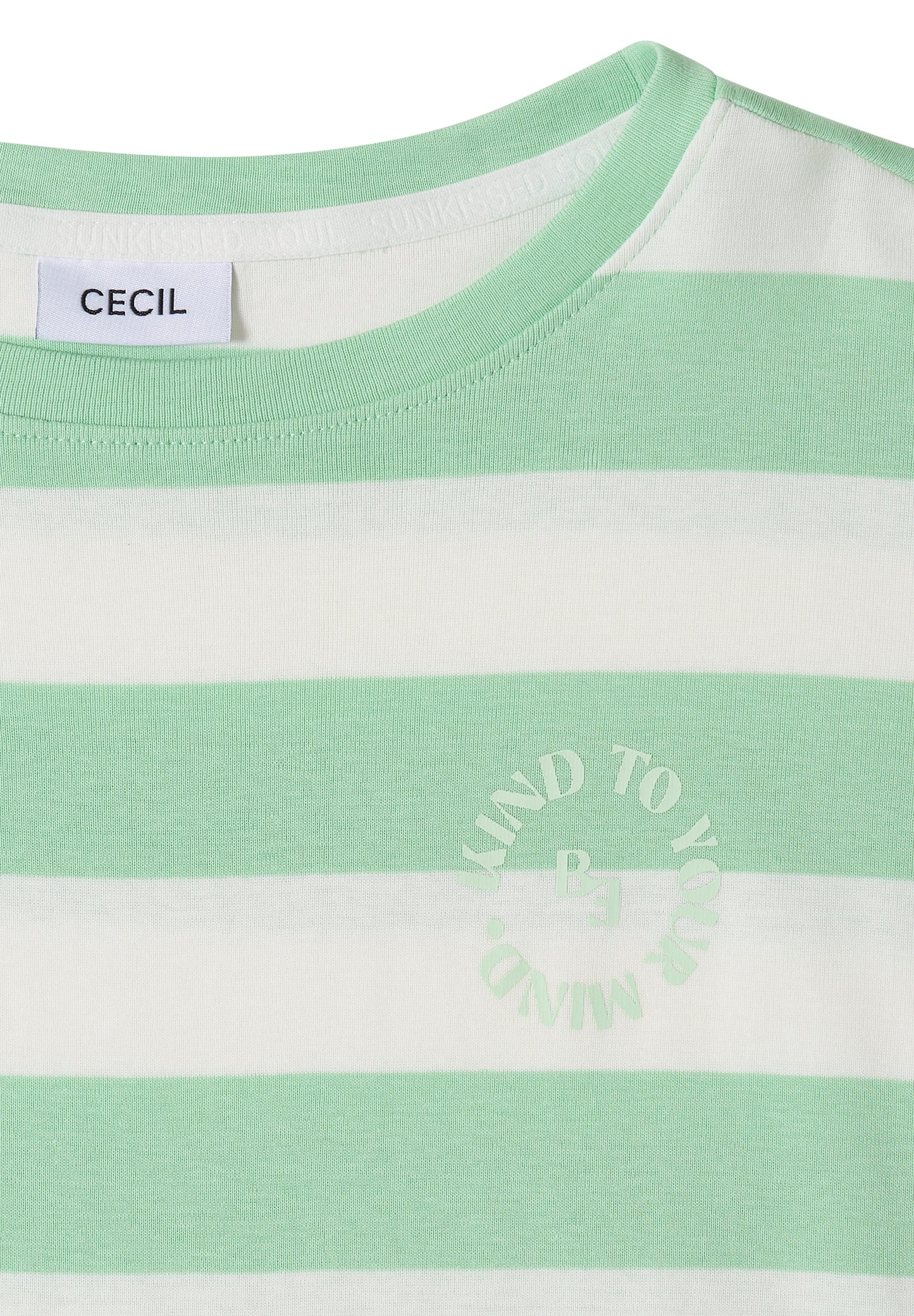 T-Shirt mit Streifen und Printdetail