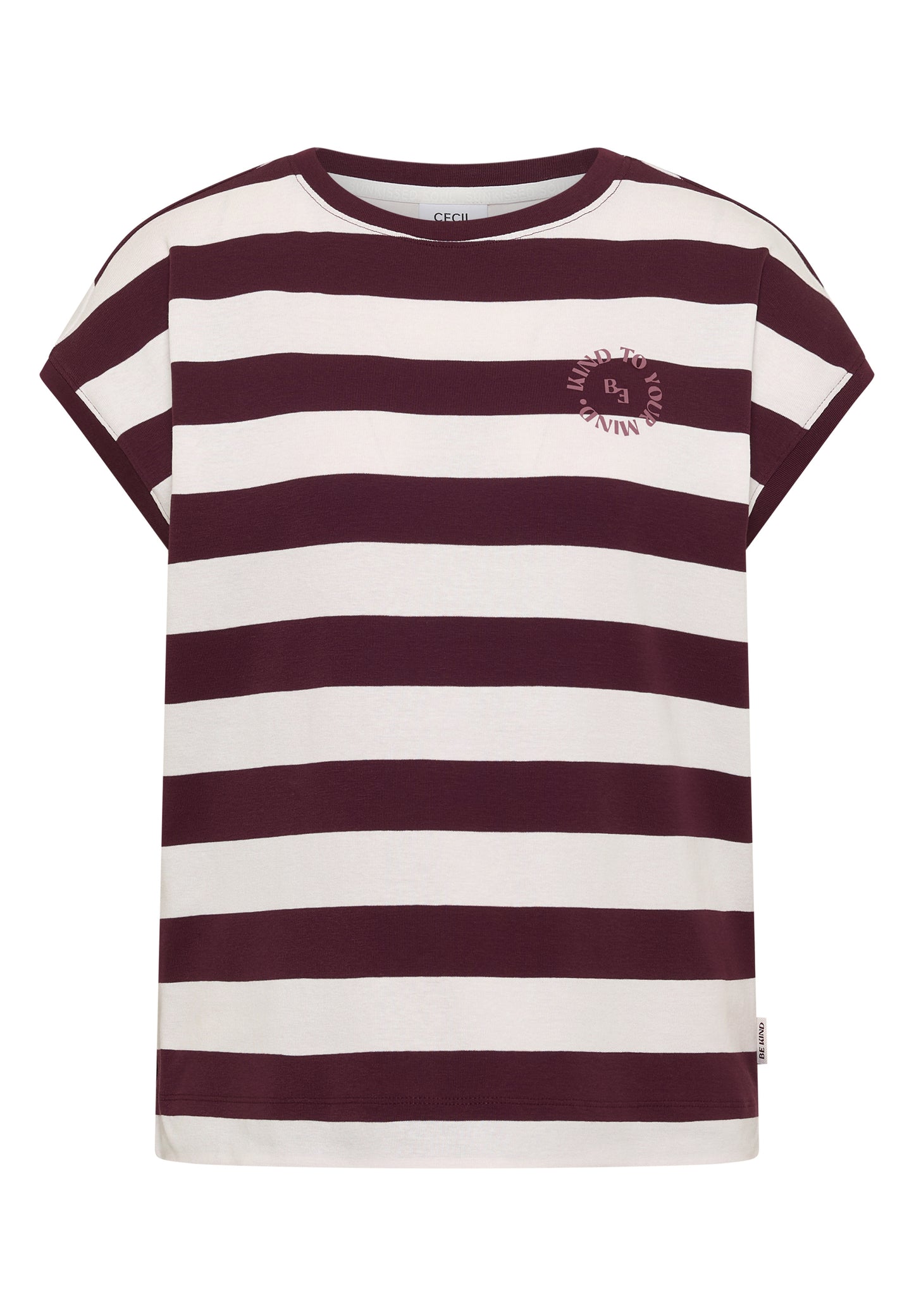 T-Shirt mit Streifen und Printdetail